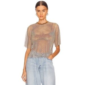 Ronny Kobo Collection Sheer Gold Blouse